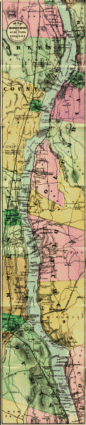 Map of the Hudson River from Hyde Park to Cocksackie.