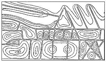 Ground plan showing the relation between veins and concretionary zones in a mass of tuff.