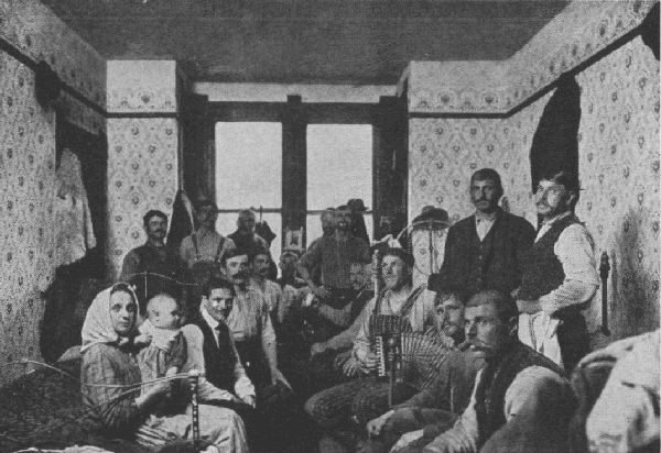 EVEN A BOARDING HOUSE OF EIGHTEEN BOARDERS IN FIVE ROOMS IS MORE
CHEERFUL THAN A LABOR CAMP FOR MEN ALONE